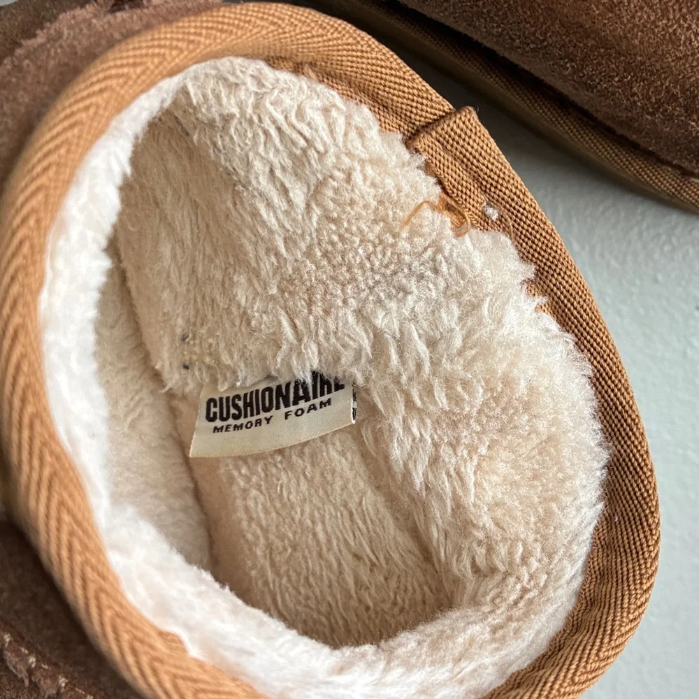 Cushionaire Chestnut Suede Ankle Boots with Faux Fur Lining - Picture 8 of 8